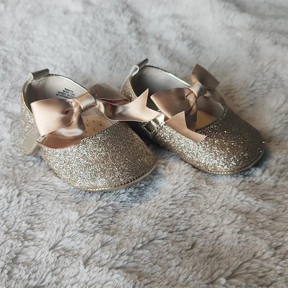 Felix & Flora Sparkle Gold Shoes - Picture 2 of 11